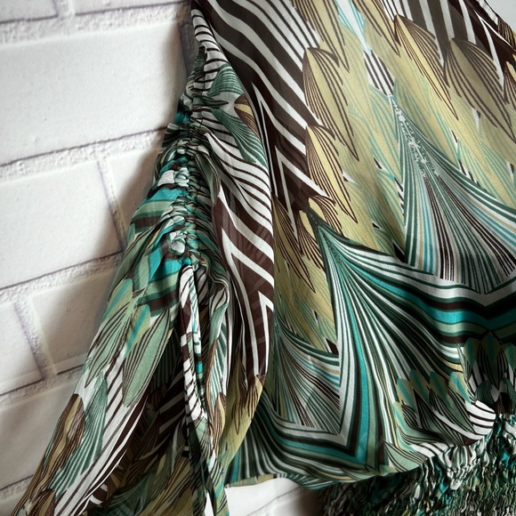 ADIVA Elegant Green Patterned Women's Top/size S - Picture 4 of 11